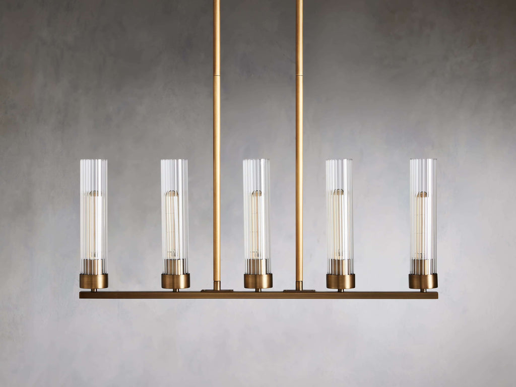 Venturo Fluted Glass Linear Island Chandelier