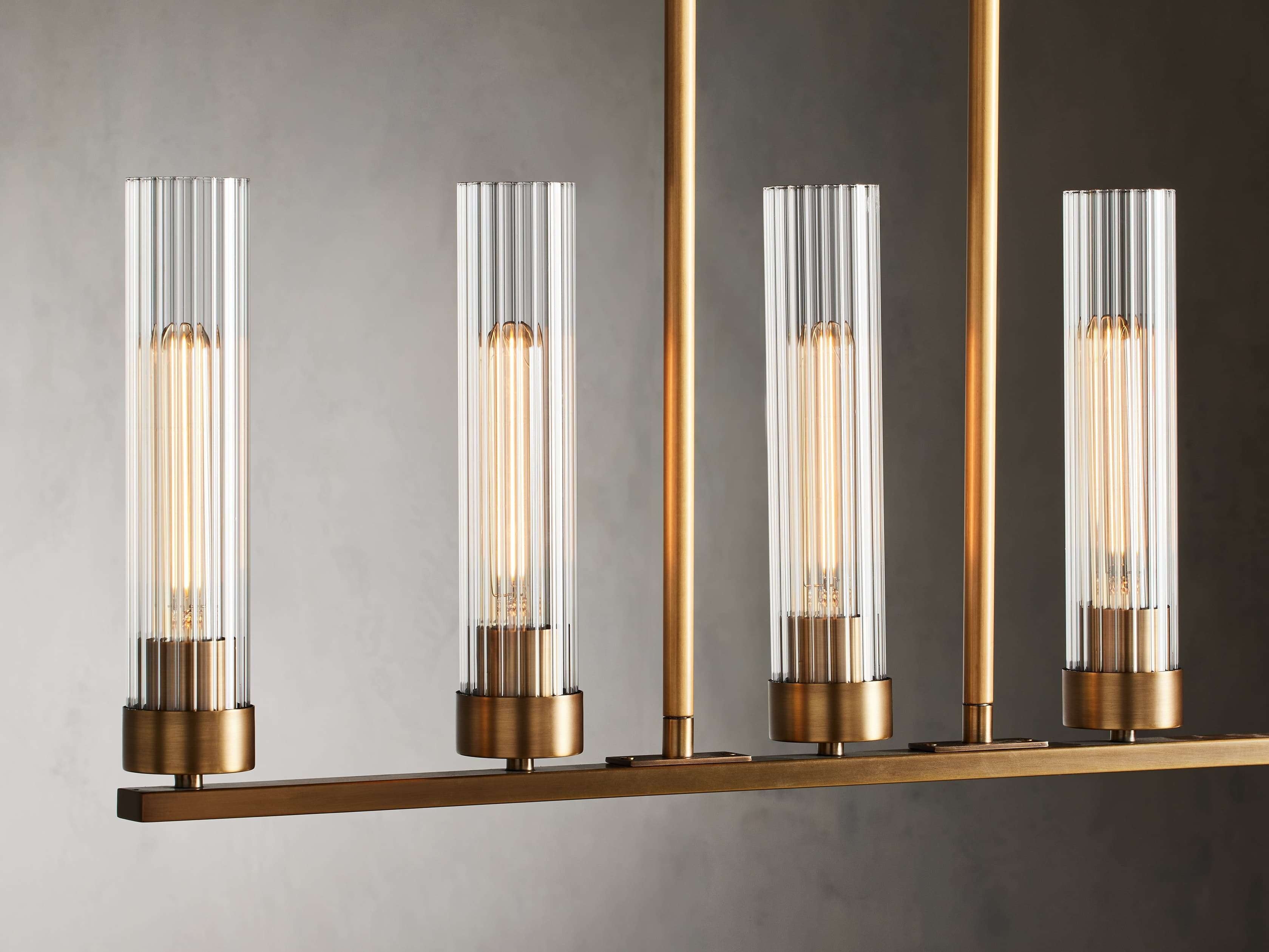 Venturo Fluted Glass Linear Island Chandelier
