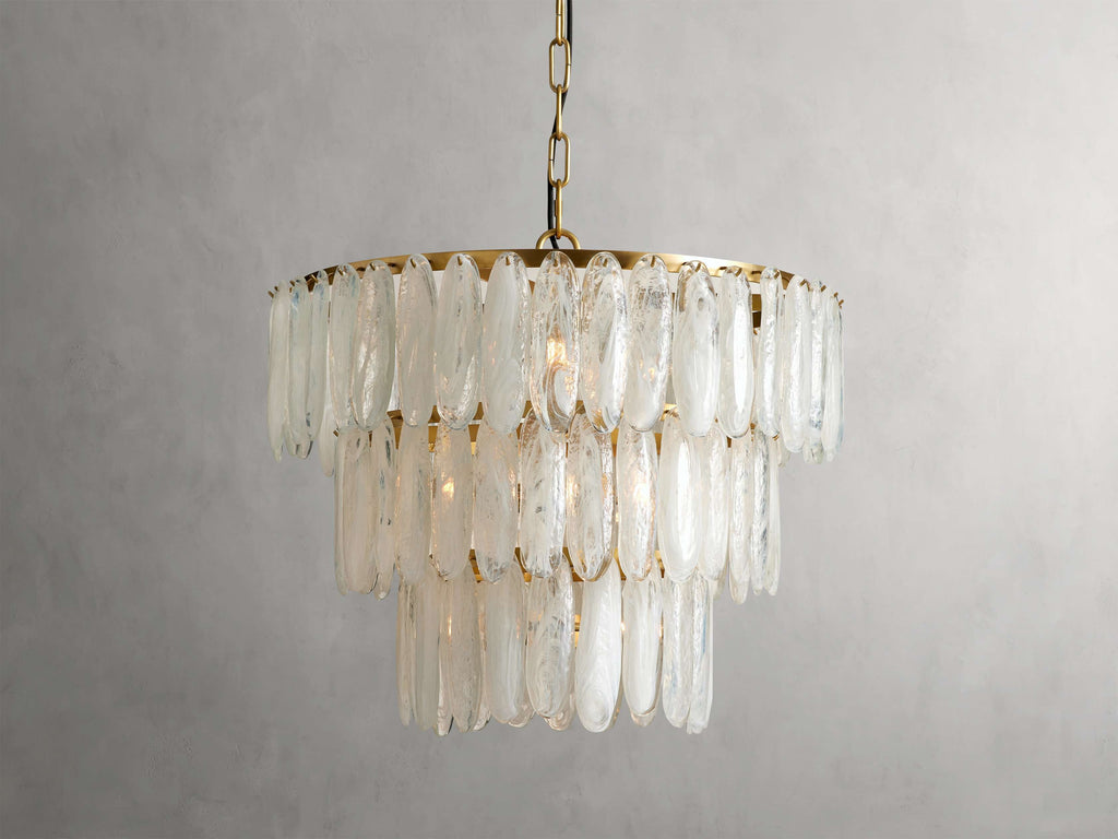 Verona Swirled Glass Tiered Chandelier