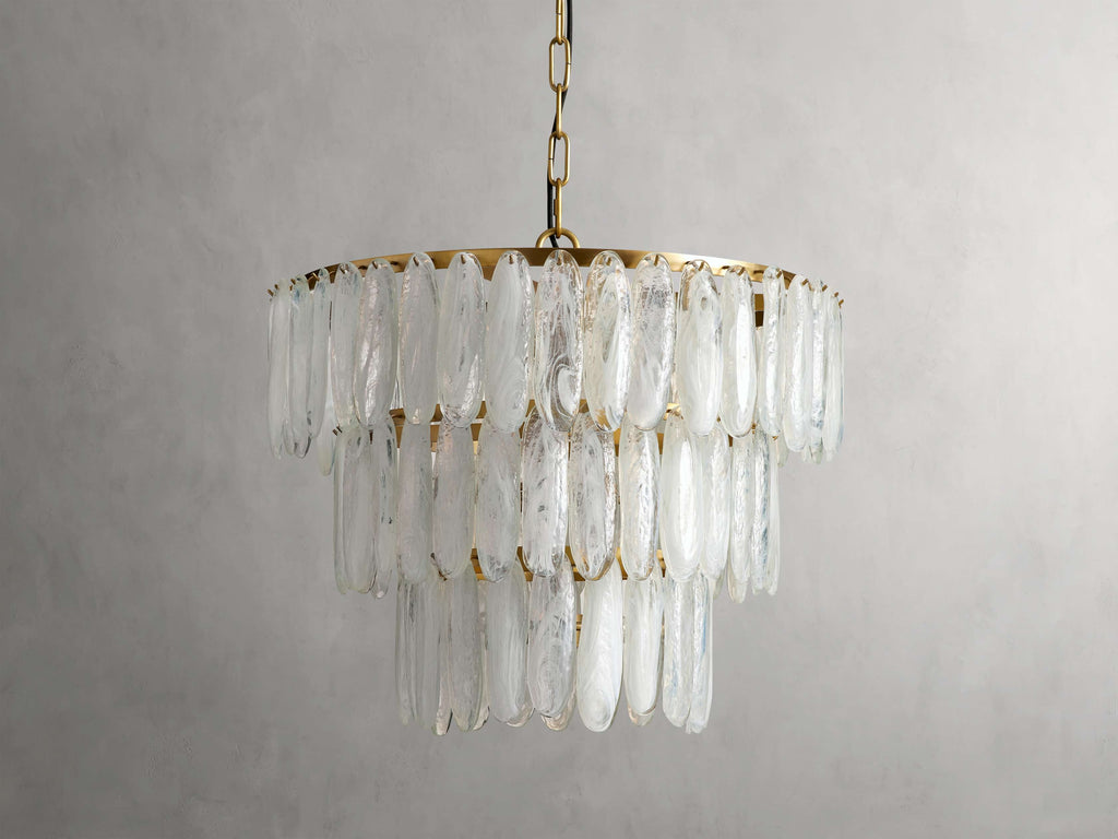 Verona Swirled Glass Tiered Chandelier