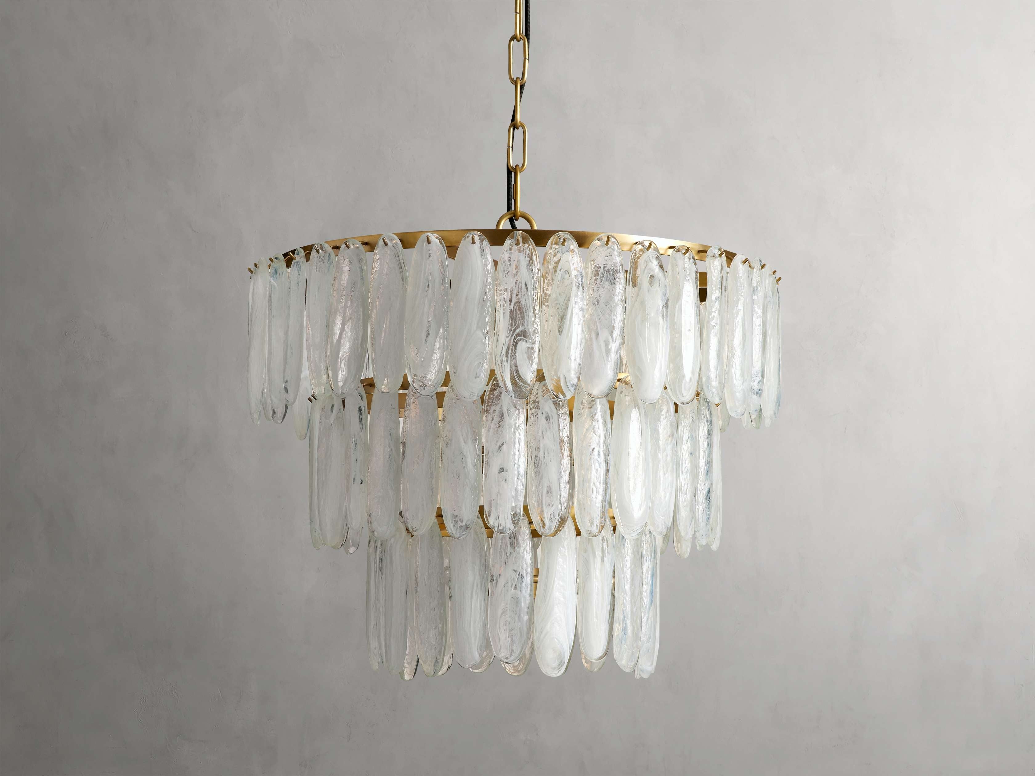 Verona Swirled Glass Tiered Chandelier