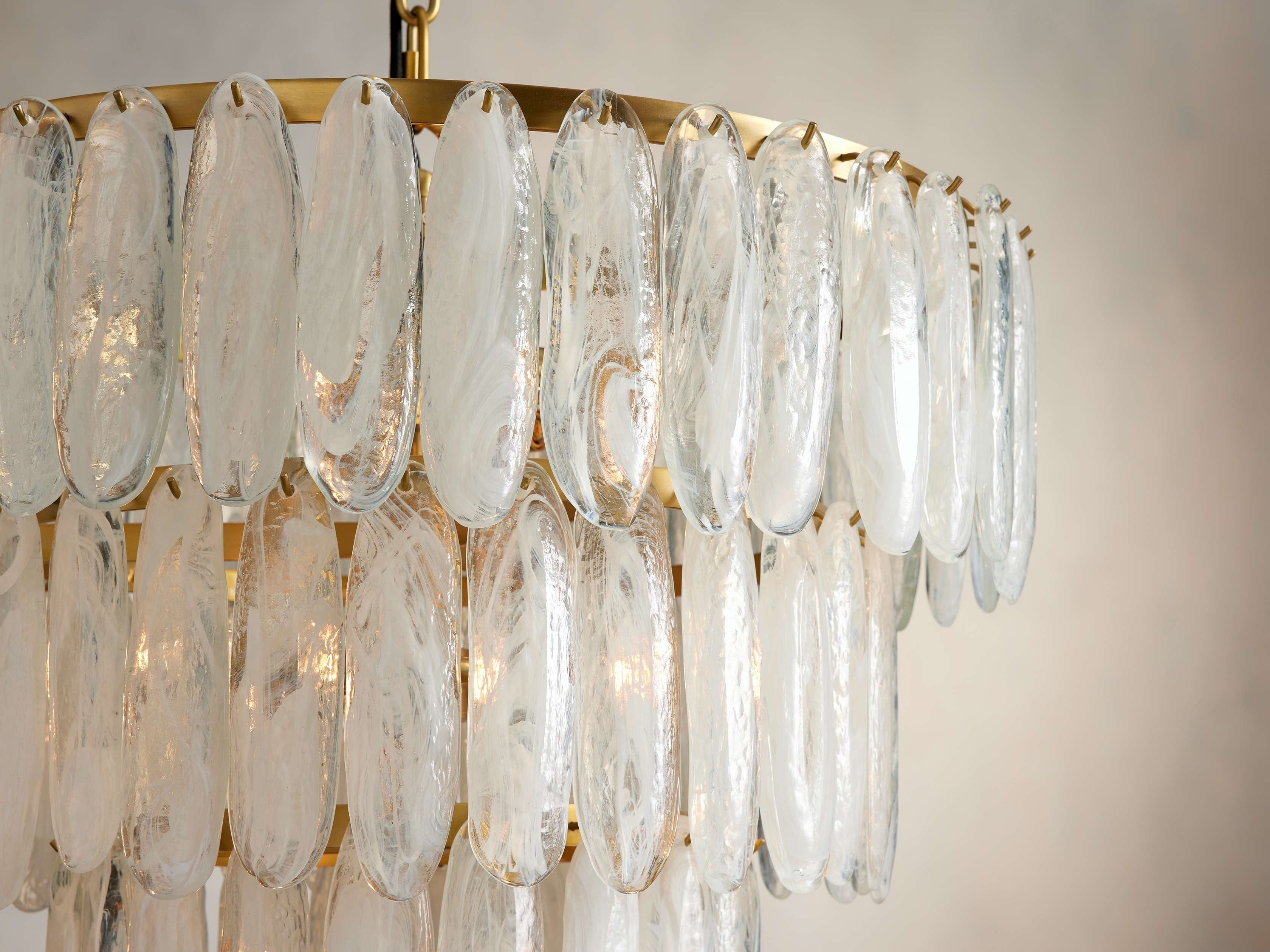 Verona Swirled Glass Tiered Chandelier