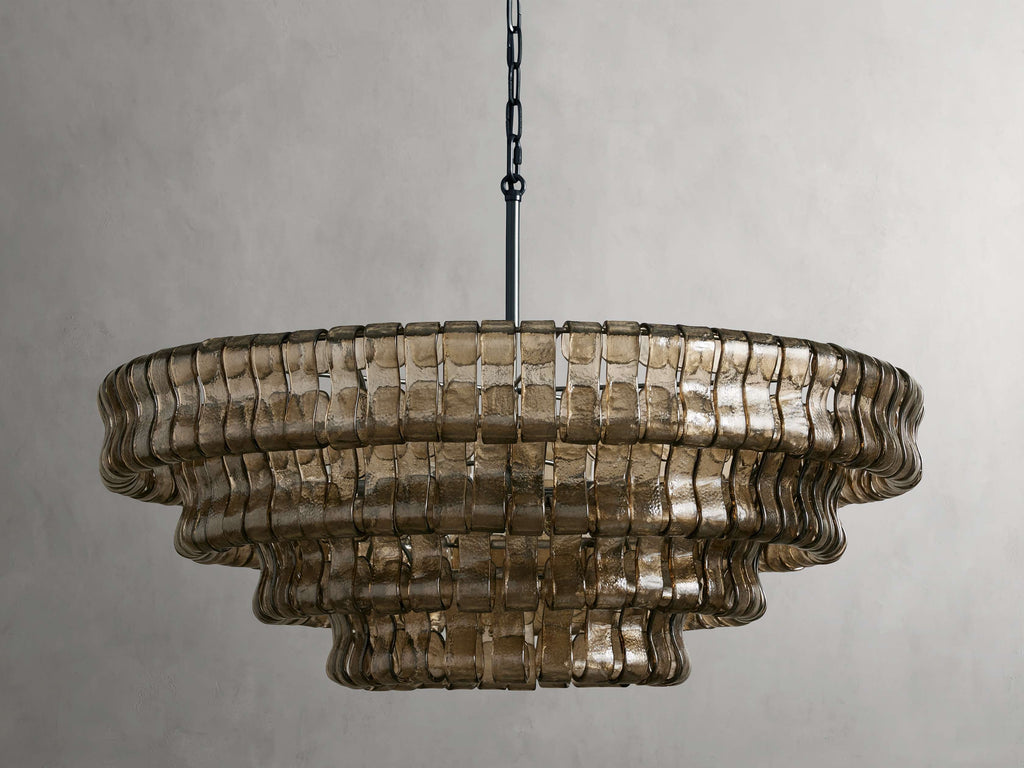 Verona Textured Glass Halo Chandelier