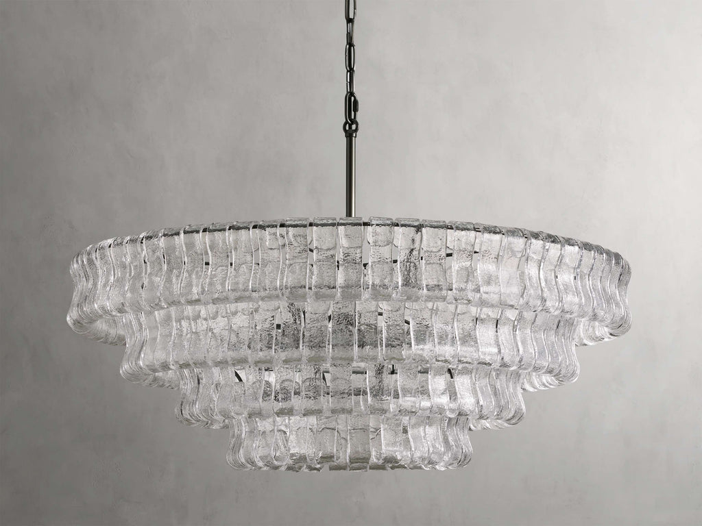 Verona Textured Glass Halo Chandelier