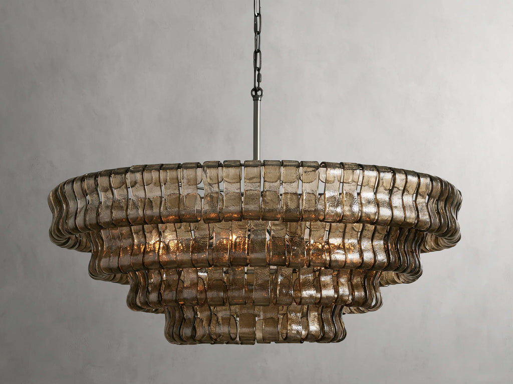 Verona Textured Glass Halo Chandelier