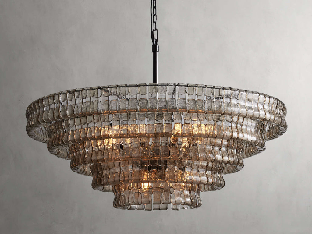 Verona Textured Glass Halo Chandelier