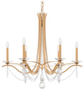 Vesca 29"H x 33"W 6-Light Crystal Chandelier in French Gold