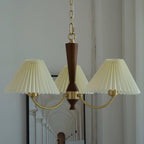 Walden Pleated Shade Brass Chandelier