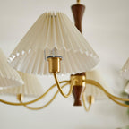Walden Pleated Shade Brass Chandelier