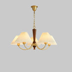Walden Pleated Shade Brass Chandelier