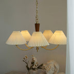 Walden Pleated Shade Brass Chandelier