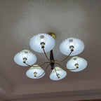 Walden Pleated Shade Brass Chandelier