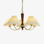 Walden Pleated Shade Brass Chandelier