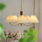Walden Pleated Shade Brass Chandelier