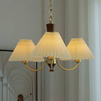 Walden Pleated Shade Brass Chandelier