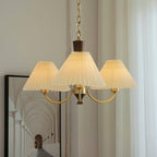 Walden Pleated Shade Brass Chandelier