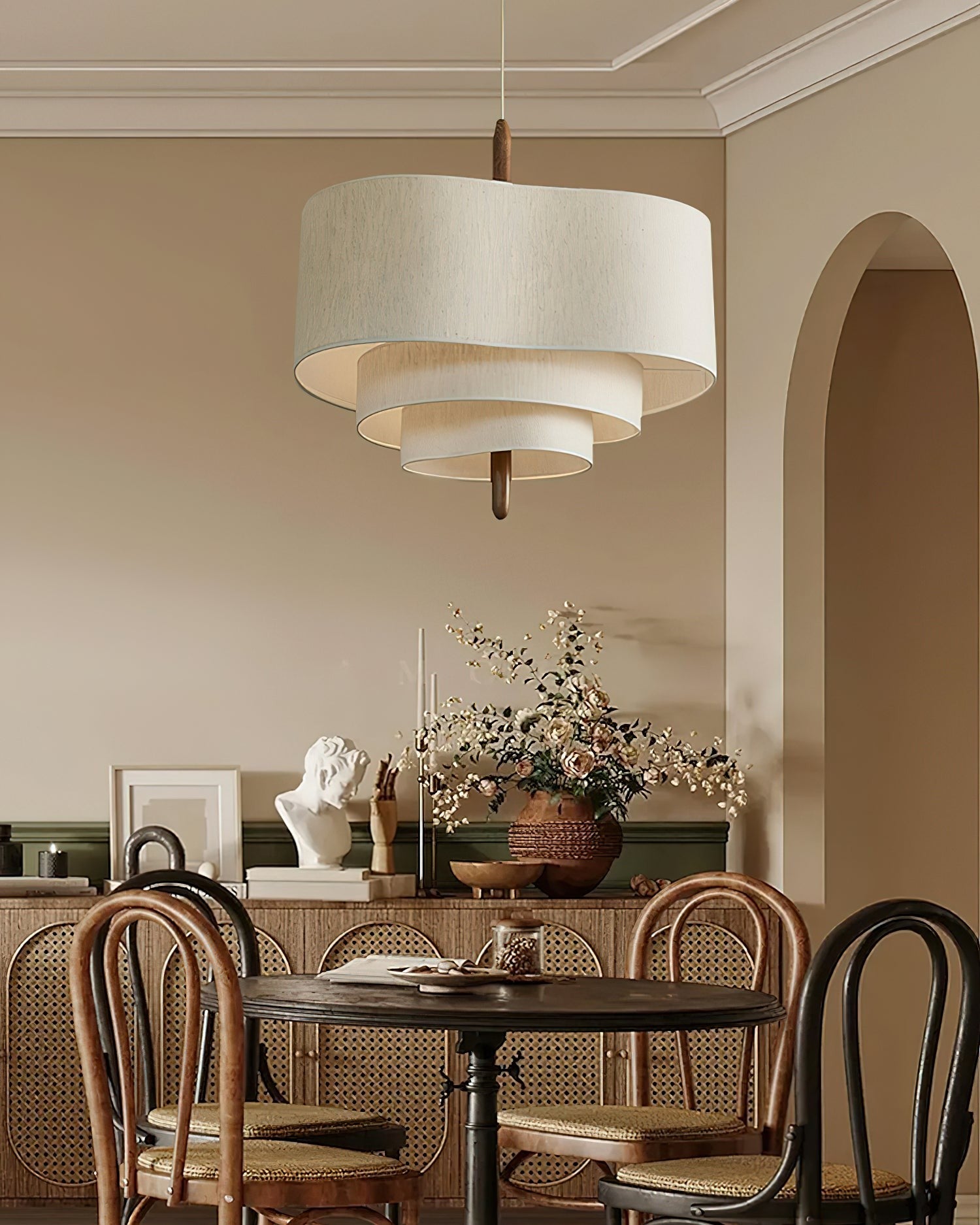 Wave Ladder Linen Pendant Light