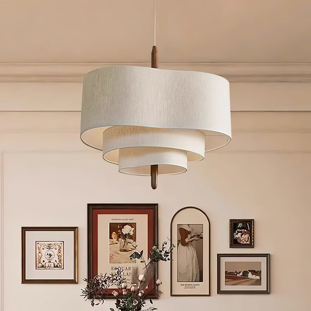 Wave Ladder Linen Pendant Light