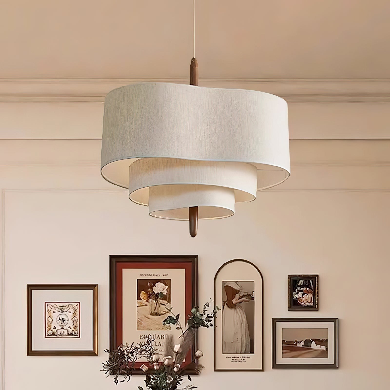 Wave Ladder Linen Pendant Light