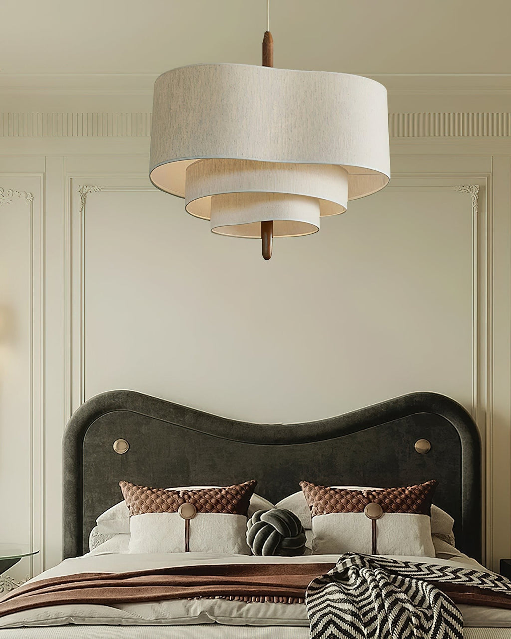 Wave Ladder Linen Pendant Light