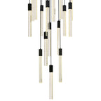 Weston 36" Wide Black Crystal Raindrops 16-Light Pendant